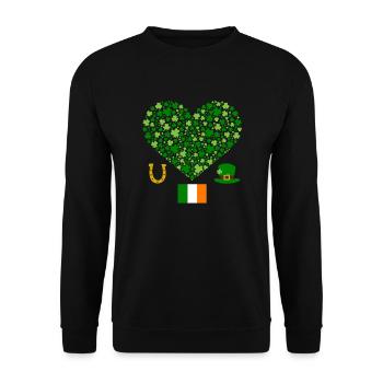 Accessoires de la Saint-Patrick Irlande Shamrock Décoration - Sweat-shirt Unisexe - noir - Devant - Alina (178cm) & Michal (187cm)