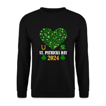 Accessoires de la Saint-Patrick Irlande Shamrock Décoration - Sweat-shirt Unisexe - noir - Devant - Alina (178cm) & Michal (187cm)