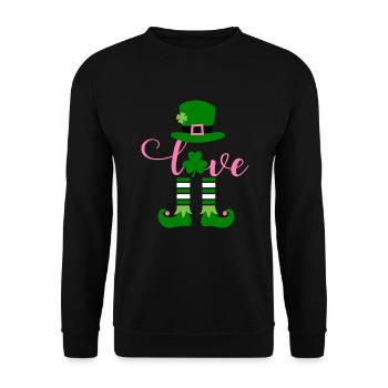 Accessoires de la Saint-Patrick Irlande Trèfle Décoration - Sweat-shirt Unisexe - noir - Devant - Alina (178cm) & Michal (187cm)