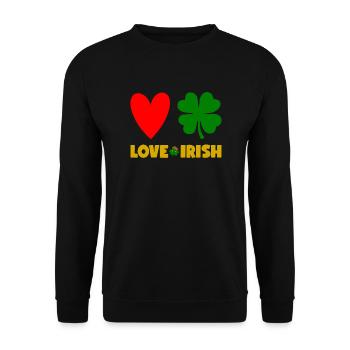 Accessoires de la Saint-Patrick Irlande Shamrock Décoration - Sweat-shirt Unisexe - noir - Devant - Alina (178cm) & Michal (187cm)