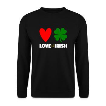 Accessoires de la Saint-Patrick Irlande Shamrock Décoration - Sweat-shirt Unisexe - noir - Devant - Alina (178cm) & Michal (187cm)