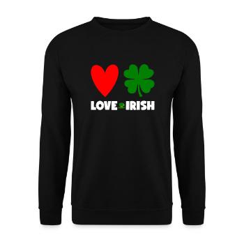 St Patricks Day Accessoires Ireland Shamrock Deko - Unisex Pullover - Schwarz - Vorne - Alina (178cm) & Michal (187cm)