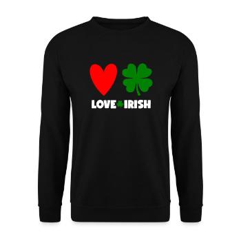 St Patricks Day Accessoires Ireland Shamrock Deko - Unisex Pullover - Schwarz - Vorne - Alina (178cm) & Michal (187cm)