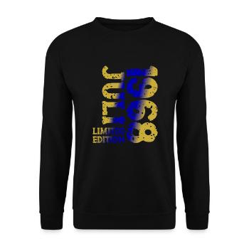 1968 Juli Limited Edition Geburtstag Geschenk - Unisex Pullover - Schwarz - Vorne - Alina (178cm) & Michal (187cm)