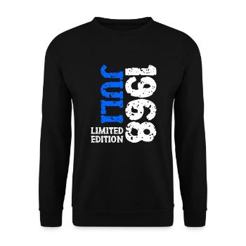 1968 Juli Limited Edition Geburtstag Geschenk - Unisex Pullover - Schwarz - Vorne - Alina (178cm) & Michal (187cm)