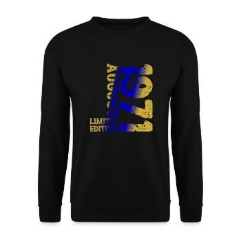1971 August Limited Edition 52. Geburtstag Outfit - Unisex Pullover - Schwarz - Vorne - Alina (178cm) & Michal (187cm)