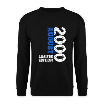 2000 August Limited Edition 23. Geburtstag Outfit - Unisex Pullover - Schwarz - Vorne - Alina (178cm) & Michal (187cm)