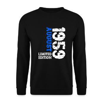 1959 August Limited Edition 64th Birthday Outfit - Unisex Sweatshirt - black - Front - Alina (178cm) & Michal (187cm)