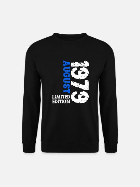 1979 August Limited Edition 44. Geburtstag Outfit - Unisex Pullover - Schwarz