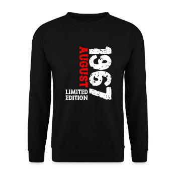 1967 August Limited Edition 56th Birthday Outfit - Unisex Sweatshirt - black - Front - Alina (178cm) & Michal (187cm)