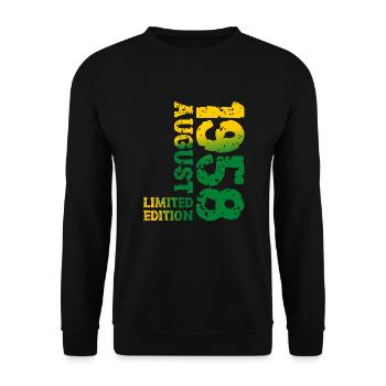 1958 August Limited Edition 65th Birthday Outfit - Unisex Sweatshirt - black - Front - Alina (178cm) & Michal (187cm)