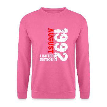 1992 August Limited Edition 31. Geburtstag Outfit - Unisex Pullover - Pink - Vorne