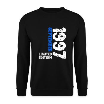 1997 September Limited Edition 26. Geburtstag Deko - Unisex Pullover - Schwarz - Vorne - Alina (178cm) & Michal (187cm)