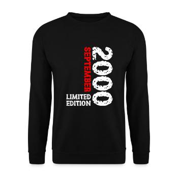 2000 Septembre Édition Limitée 23rd Birthday Deco - Sweat-shirt Unisexe - noir - Devant - Alina (178cm) & Michal (187cm)