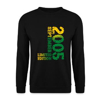 2005 September Limited Edition 18. Geburtstag Deko - Unisex Pullover - Schwarz - Vorne - Alina (178cm) & Michal (187cm)