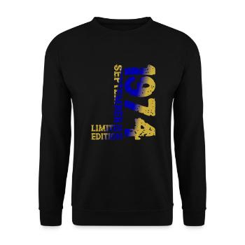 1974 September Limited Edition 49. Geburtstag Deko - Unisex Pullover - Schwarz - Vorne - Alina (178cm) & Michal (187cm)