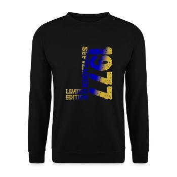 1977 September Limited Edition 46. Geburtstag Deko - Unisex Pullover - Schwarz - Vorne - Alina (178cm) & Michal (187cm)