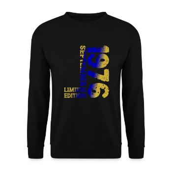 1976 September Limited Edition 47. Geburtstag Deko - Unisex Pullover - Schwarz - Vorne - Alina (178cm) & Michal (187cm)