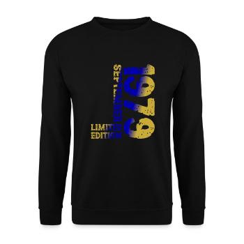 1979 September Limited Edition 44. Geburtstag Deko - Unisex Pullover - Schwarz - Vorne - Alina (178cm) & Michal (187cm)