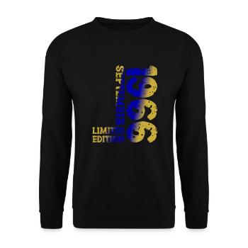 1966 Septembre Édition Limitée 57th Birthday Deco - Sweat-shirt Unisexe - noir - Devant - Alina (178cm) & Michal (187cm)