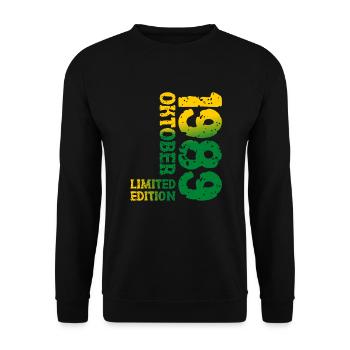 1989 Oktober Limited Edition 34. Geburtstag Deko - Unisex Pullover - Schwarz - Vorne - Alina (178cm) & Michal (187cm)