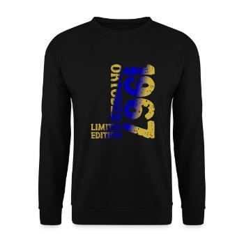 1967 Oktober Limited Edition 56. Geburtstag Deko - Unisex Pullover - Schwarz - Vorne - Alina (178cm) & Michal (187cm)