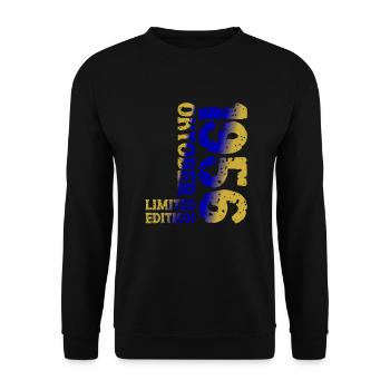 1956 Oktober Limited Edition 67. Geburtstag Deko - Unisex Pullover - Schwarz - Vorne - Alina (178cm) & Michal (187cm)