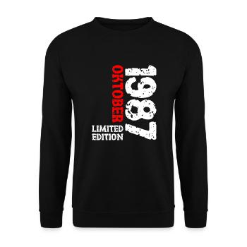 1987 Oktober Limited Edition 36. Geburtstag Deko - Unisex Pullover - Schwarz - Vorne - Alina (178cm) & Michal (187cm)