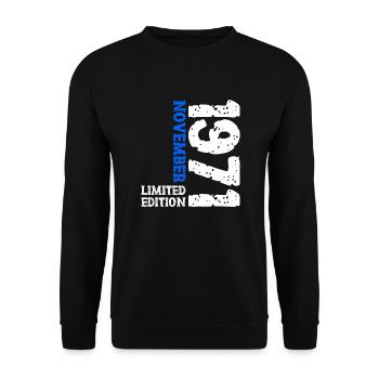 1971 novembre édition limitée 52e anniversaire décoration - Sweat-shirt Unisexe - noir - Devant - Alina (178cm) & Michal (187cm)