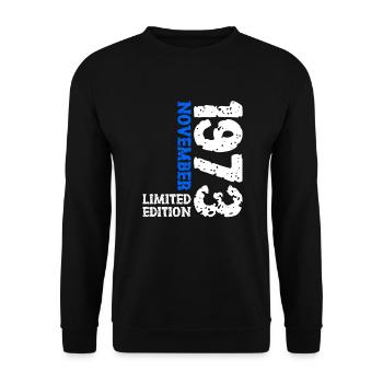 1973 novembre édition limitée 50e anniversaire décoration - Sweat-shirt Unisexe - noir - Devant - Alina (178cm) & Michal (187cm)