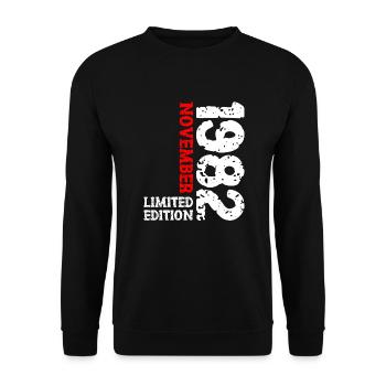 1982 November Limited Edition 41. Geburtstag Deko - Unisex Pullover - Schwarz - Vorne - Alina (178cm) & Michal (187cm)
