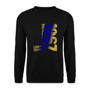1967 November Limited Edition 56th Birthday Decoration - Unisex Sweatshirt - black - Front - Alina (178cm) & Michal (187cm)