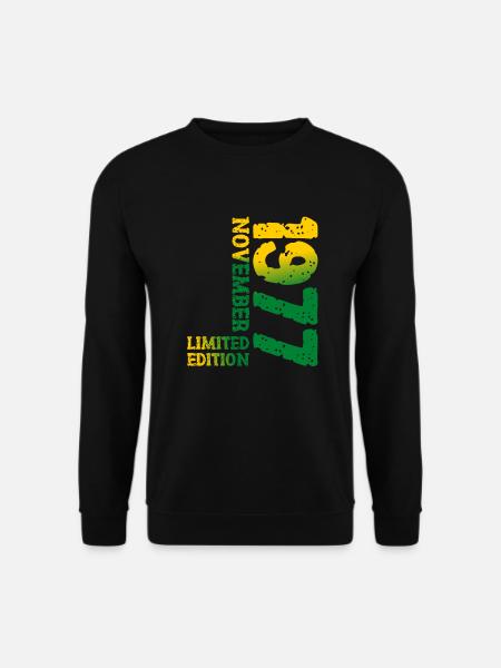 1977 November Limited Edition 46. Geburtstag Deko - Unisex Pullover - Schwarz