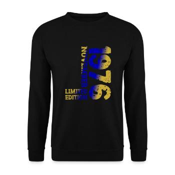 1976 November Limited Edition 47. Geburtstag Deko - Unisex Pullover - Schwarz - Vorne - Alina (178cm) & Michal (187cm)