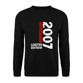 2007 November Limited Edition 16th Birthday Decoration - Unisex Sweatshirt - black - Front - Alina (178cm) & Michal (187cm)
