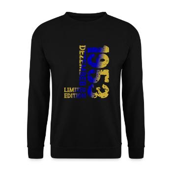1953 Dezember Limited Edition 70. Geburtstag Deko - Unisex Pullover - Schwarz - Vorne - Alina (178cm) & Michal (187cm)
