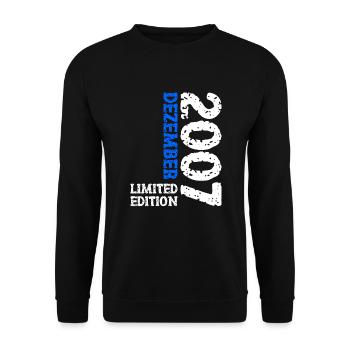 2007 December Limited Edition 16th Birthday Decoration - Unisex Sweatshirt - black - Front - Alina (178cm) & Michal (187cm)