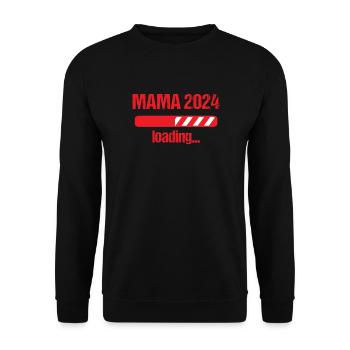 Mama 2024 Loading Schwangerschaft Bekanntgabe Baby - Unisex Pullover - Schwarz - Vorne - Alina (178cm) & Michal (187cm)