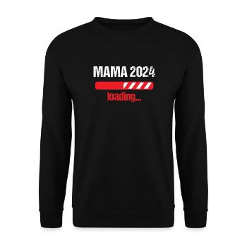 Mama 2024 Loading Schwangerschaft Bekanntgabe Baby - Unisex Pullover - Schwarz - Vorne - Alina (178cm) & Michal (187cm)