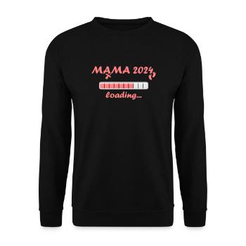 Mama 2024 Loading Schwangerschaft Bekanntgabe Baby - Unisex Pullover - Schwarz - Vorne - Alina (178cm) & Michal (187cm)