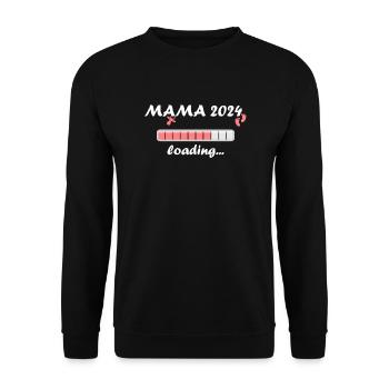 Mama 2024 Loading Schwangerschaft Bekanntgabe Baby - Unisex Pullover - Schwarz - Vorne - Alina (178cm) & Michal (187cm)