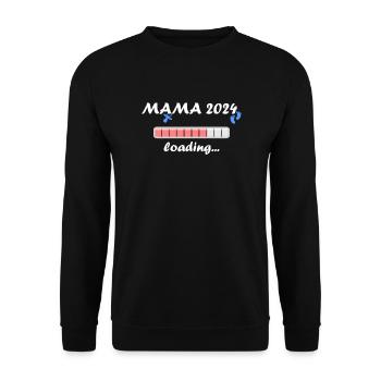Mama 2024 Loading Schwangerschaft Bekanntgabe Baby - Unisex Pullover - Schwarz - Vorne - Alina (178cm) & Michal (187cm)