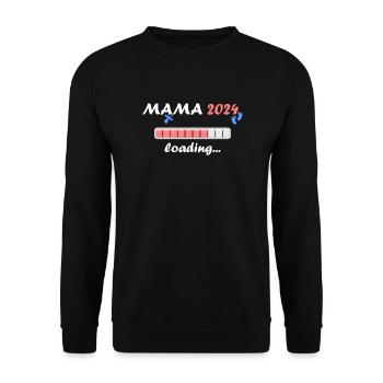 Mama 2024 Loading Schwangerschaft Bekanntgabe Baby - Unisex Pullover - Schwarz - Vorne - Alina (178cm) & Michal (187cm)