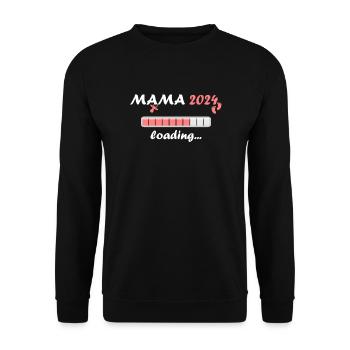 Mama 2024 Loading Schwangerschaft Bekanntgabe Baby - Unisex Pullover - Schwarz - Vorne - Alina (178cm) & Michal (187cm)