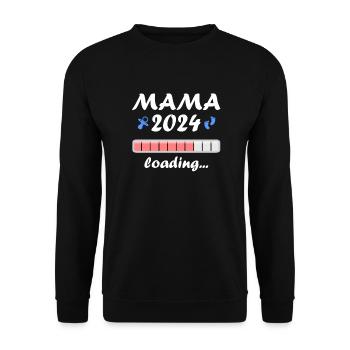 Mama 2024 Loading Schwangerschaft Bekanntgabe Baby - Unisex Pullover - Schwarz - Vorne - Alina (178cm) & Michal (187cm)
