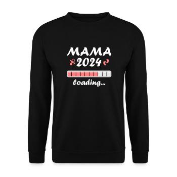 Mama 2024 Loading Schwangerschaft Bekanntgabe Baby - Unisex Pullover - Schwarz - Vorne - Alina (178cm) & Michal (187cm)
