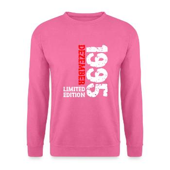 1995 Dezember Limited Edition 28. Geburtstag Deko - Unisex Pullover - Pink - Vorne