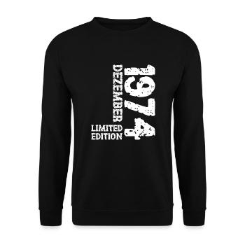 1974 décembre Limited Edition 49e anniversaire décoration - Sweat-shirt Unisexe - noir - Devant - Alina (178cm) & Michal (187cm)