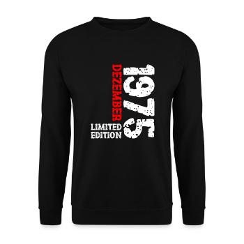 1975 Dezember Limited Edition 48. Geburtstag Deko - Unisex Pullover - Schwarz - Vorne - Alina (178cm) & Michal (187cm)