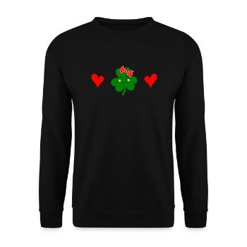 Accessoires de la Saint-Patrick, décoration de Shamrock d'irlande - Sweat-shirt Unisexe - noir - Devant - Alina (178cm) & Michal (187cm)